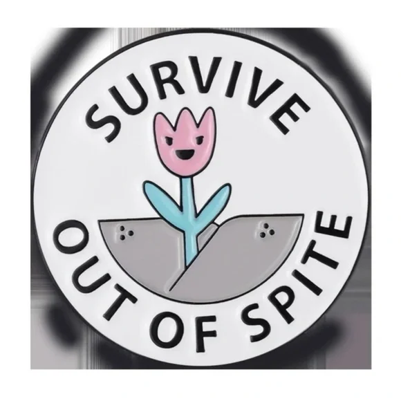 💖 5 items for $25 Sale! 💖 Survive Out of Spite Flower Pin - Picture 3 of 5